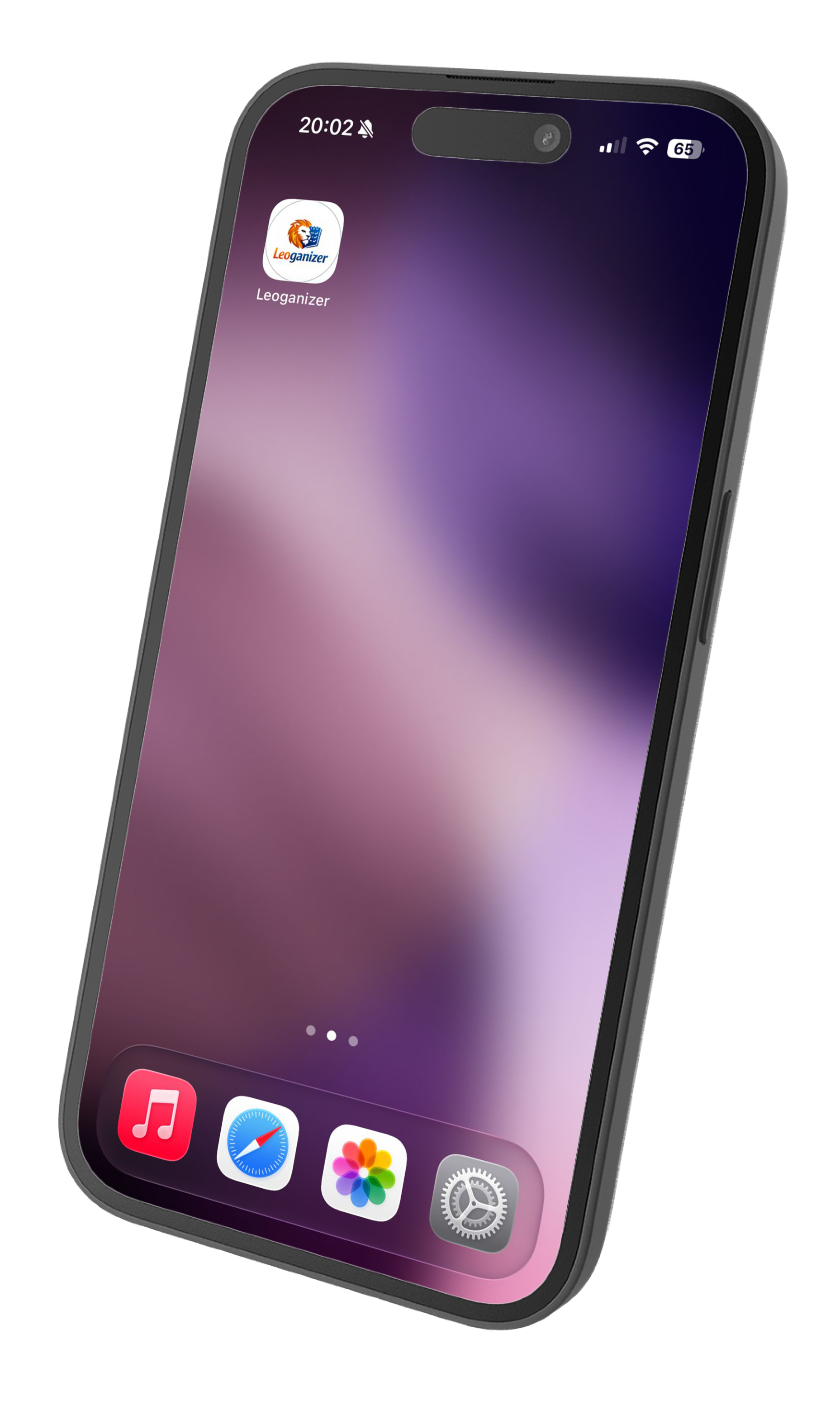 Leoganizer App-Icon auf einem Smartphone-Homescreen